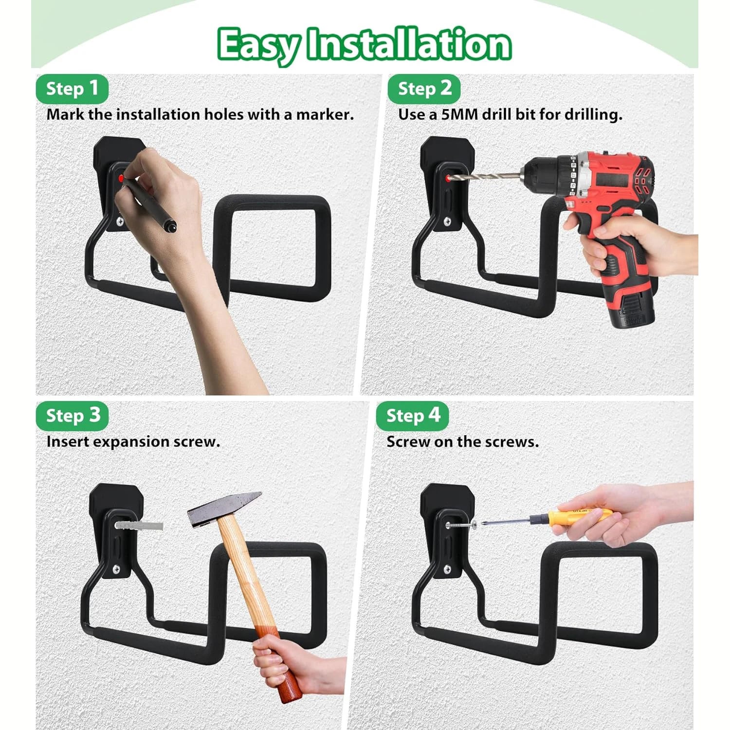 1/2pcs Garden Hose Bracket-hose Hanger Wall Mount,heavy Duty Water Pipe Holder for Yard Outdoor/indoor,metal Durable Hose Hooks, Ideal Storage Water Pipe