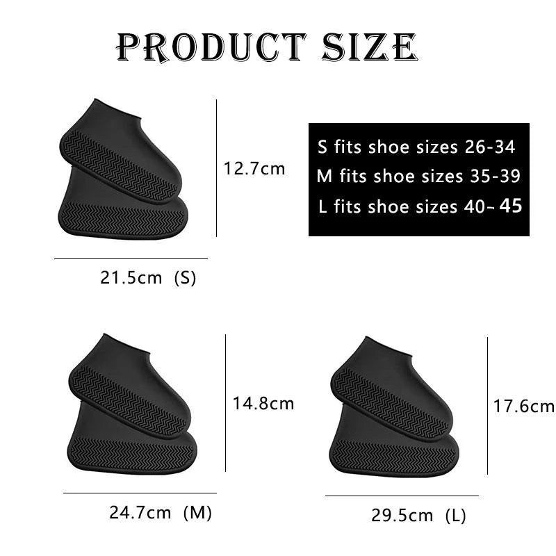 1 Pair Waterproof Non-slip Silicone Shoe High Elastic Wear-resistant Unisex Rain Boots for Outdoor Rainy Day Reusable Shoe Cover