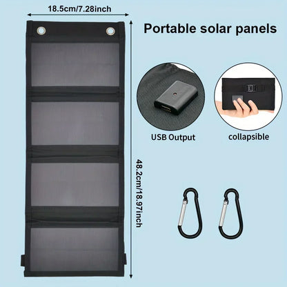 Portable Solar Panel USB 12V Charger Mobile Phone Folding Kit Foldable Outdoor Camping Power Bank For iPhone Charging Battery