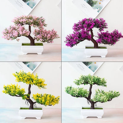 Artificial Plants Bonsai Small Tree Pot Fake Plant Flowers Potted Ornaments For Home Room Table Decoration Hotel Garden Decor
