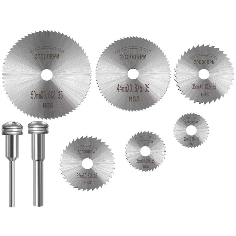 6pcs Mini HSS Circular Saw Blade Rotary Tool For Dremel Metal Cutter Power Tool Wood Cutting Discs Drill Mandrels Cutoff 22-50mm