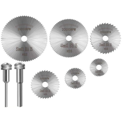 6pcs Mini HSS Circular Saw Blade Rotary Tool For Dremel Metal Cutter Power Tool Wood Cutting Discs Drill Mandrels Cutoff 22-50mm