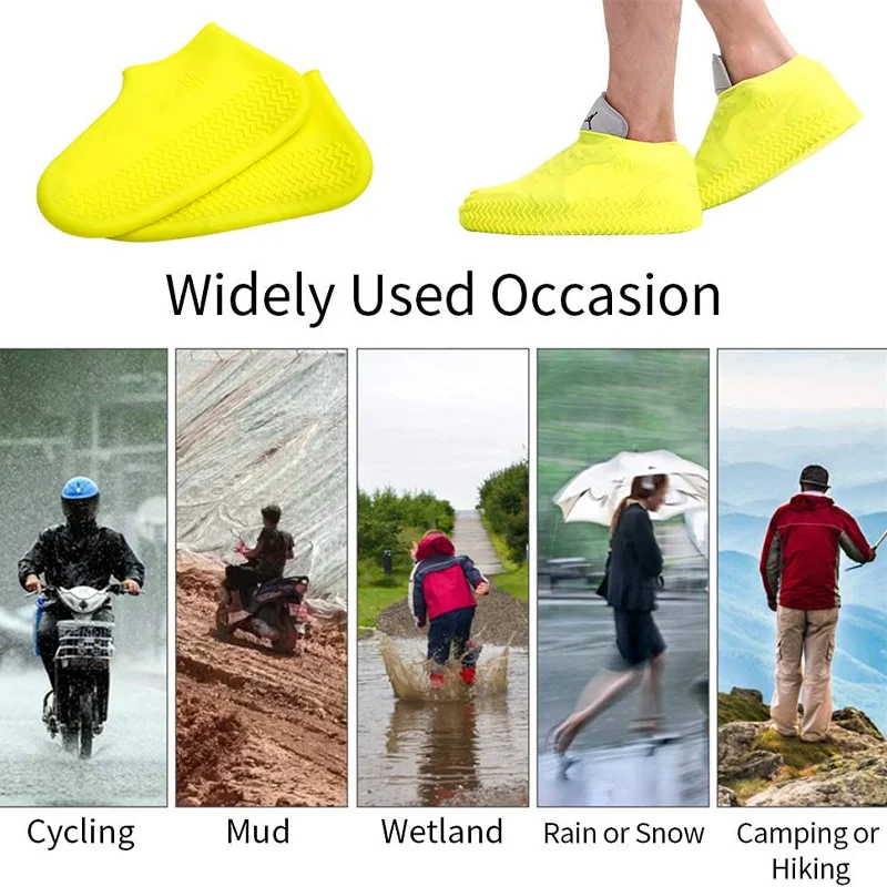 1 Pair Waterproof Non-slip Silicone Shoe High Elastic Wear-resistant Unisex Rain Boots for Outdoor Rainy Day Reusable Shoe Cover