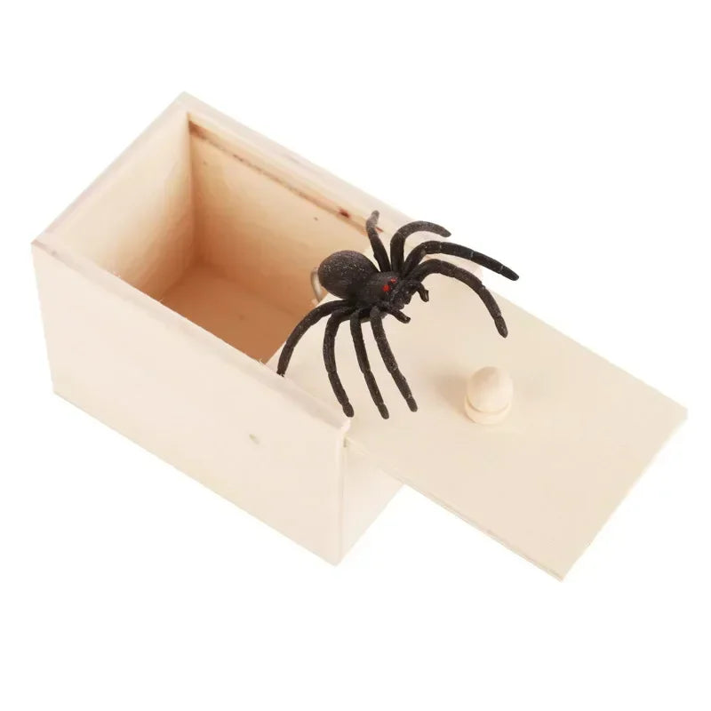 1pc Quality Prank Wooden Scare Box Trick Spider Funny Crafts Scare Box Wooden Hidden Box Fun Game Prank Trick Friend Miniatures