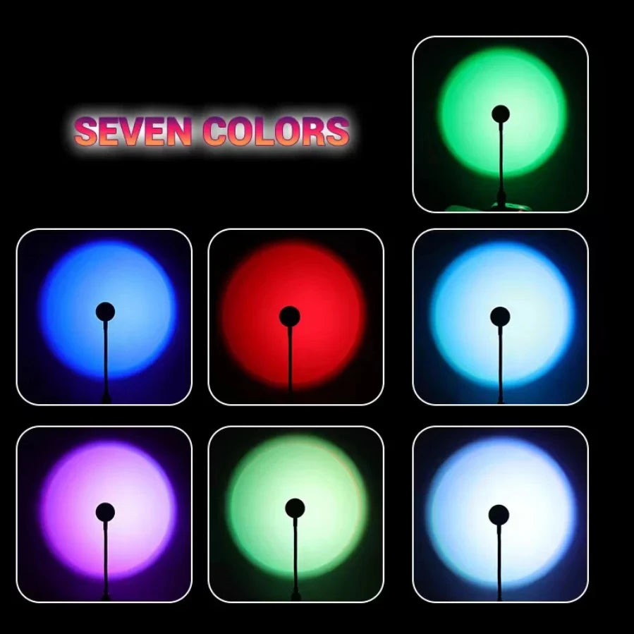 Sunset Photography Light USB Rainbo LED Light Mobile Phone Self  Neon Night Light Projector Photography Wall Atmosphere Light