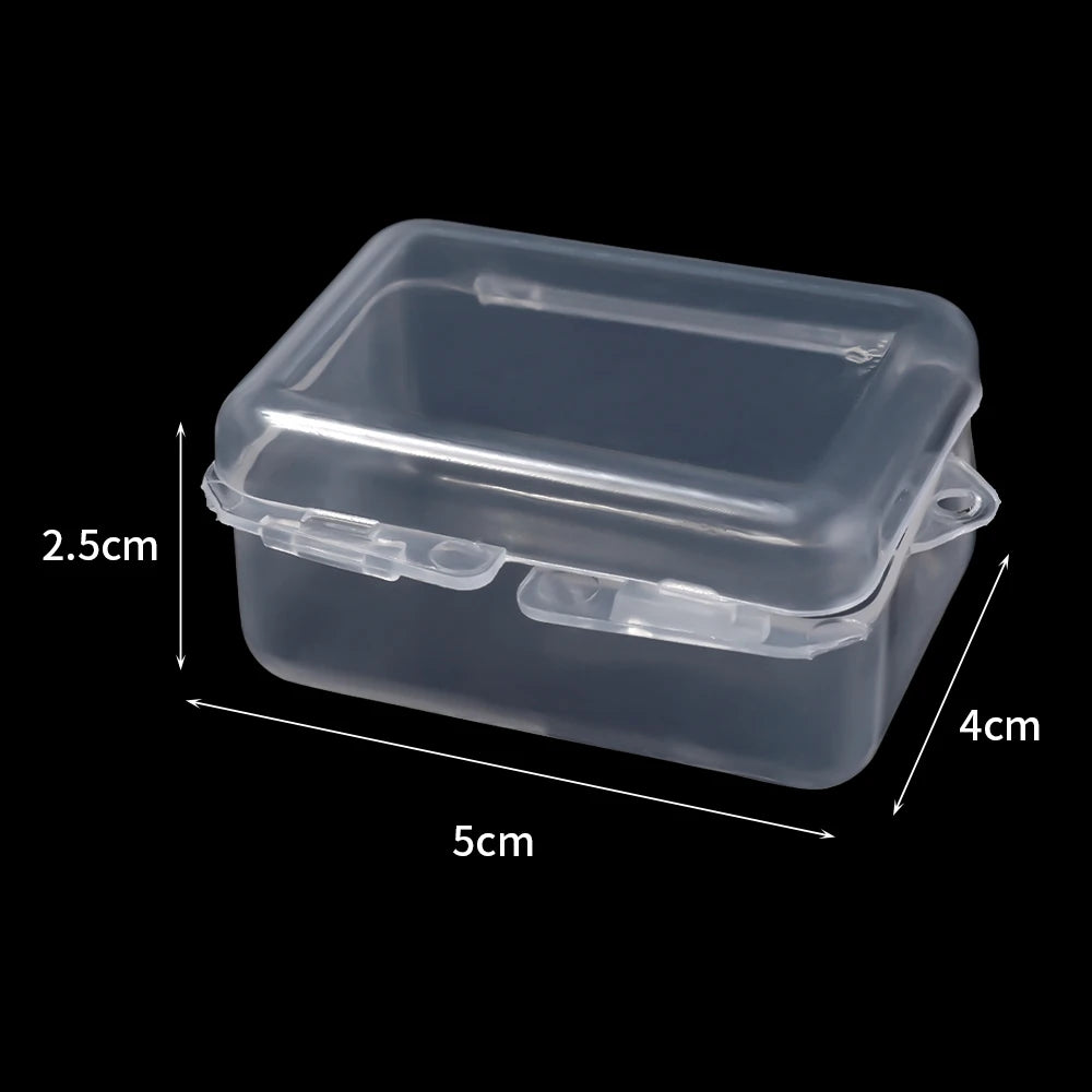 Clear Storage Container Transparent Plastic Storage Boxes with Hinged Lid Square Packaging Display Box Jewelry DIY Crafts
