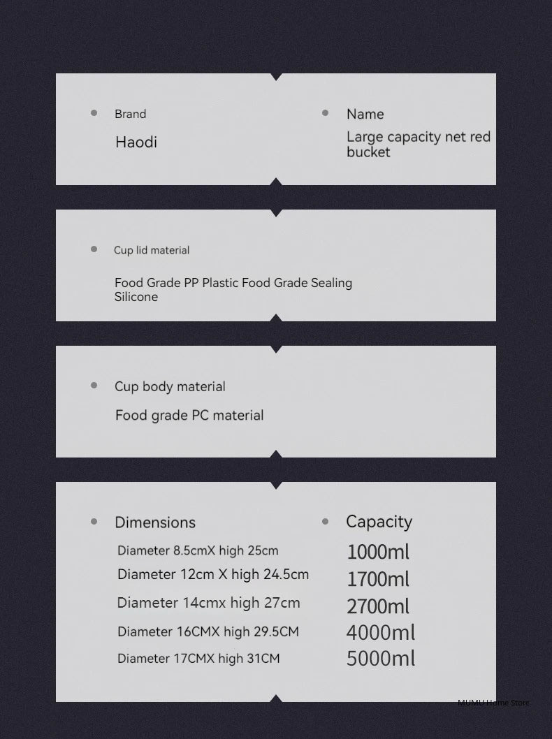 1.7L/2.7L/4L/5L Large Capacity Water Bottle Gym Cycling Cup Sports Water Bottle Portable For Fitness Camping Men Water Kellte