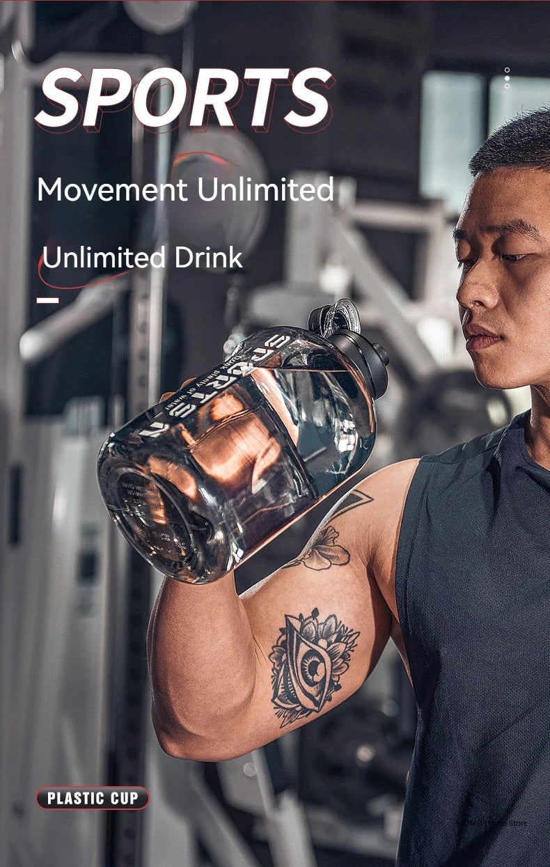 1.7L/2.7L/4L/5L Large Capacity Water Bottle Gym Cycling Cup Sports Water Bottle Portable For Fitness Camping Men Water Kellte