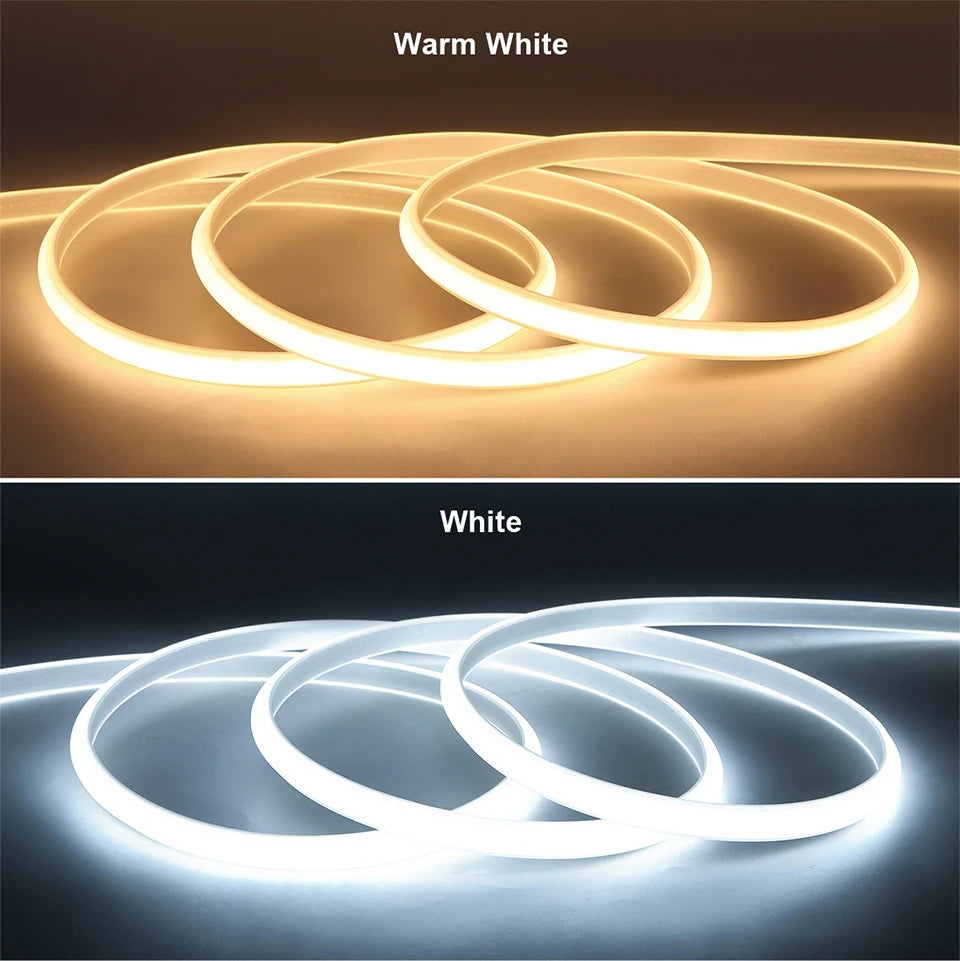 COB LED Under Cabinet LED Strip kitchen Light High Quality110V 220V Wardrobe Closet Lamp Neutral/Warm White Waterproof Neon Tape