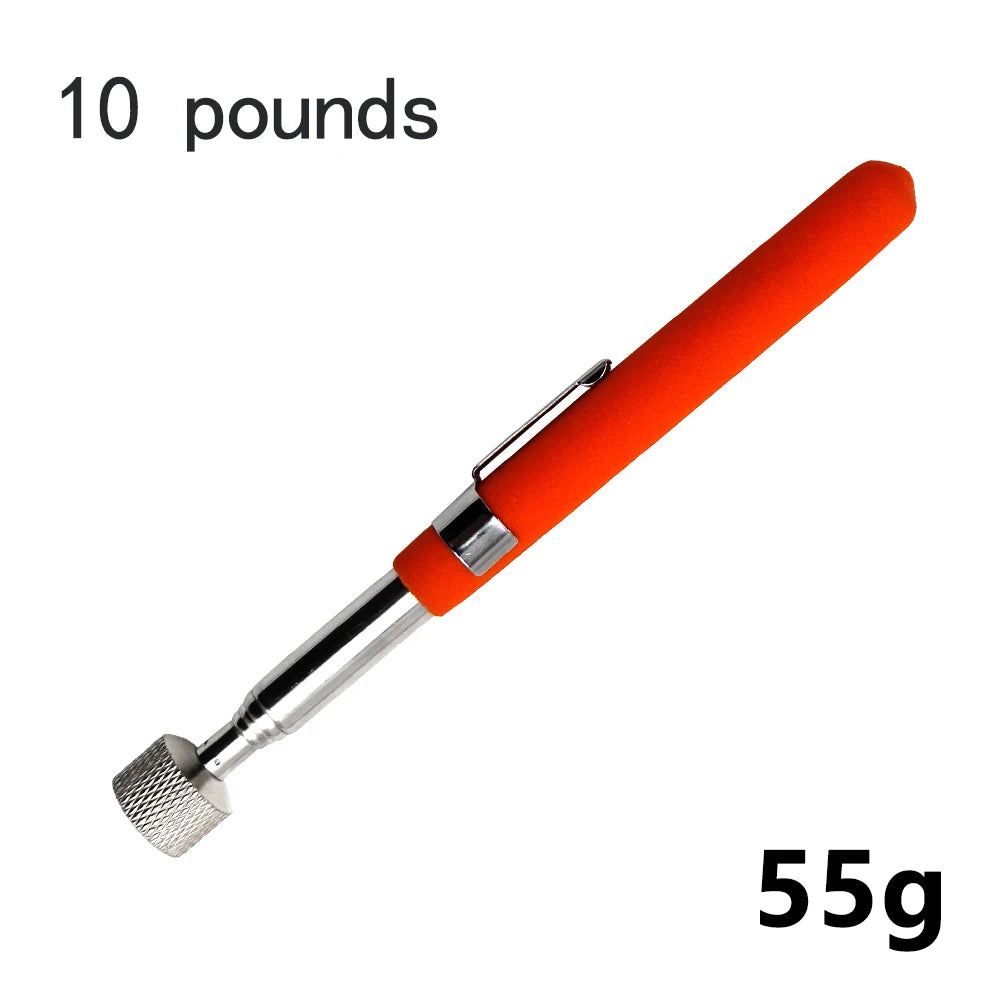 Strong Magnetic Suction Rod Orange Red Handle Magnetic Pickup Stainless Steel Antenna Retractable Suction Iron Rod