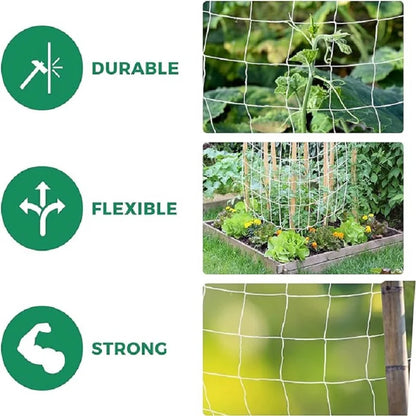 Garden Trellis Netting White Abrasion Heavy Duty Polyester Climbing Net for Plants Tomato Outdoor Gardening Accessories