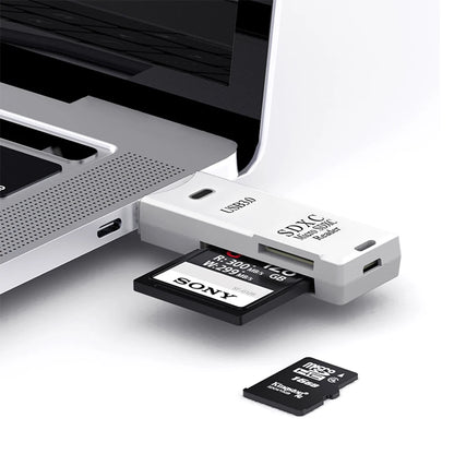 2 In 1 USB 3.0 2.0 Micro SD TF Card Reader High Speed Data Transmission
