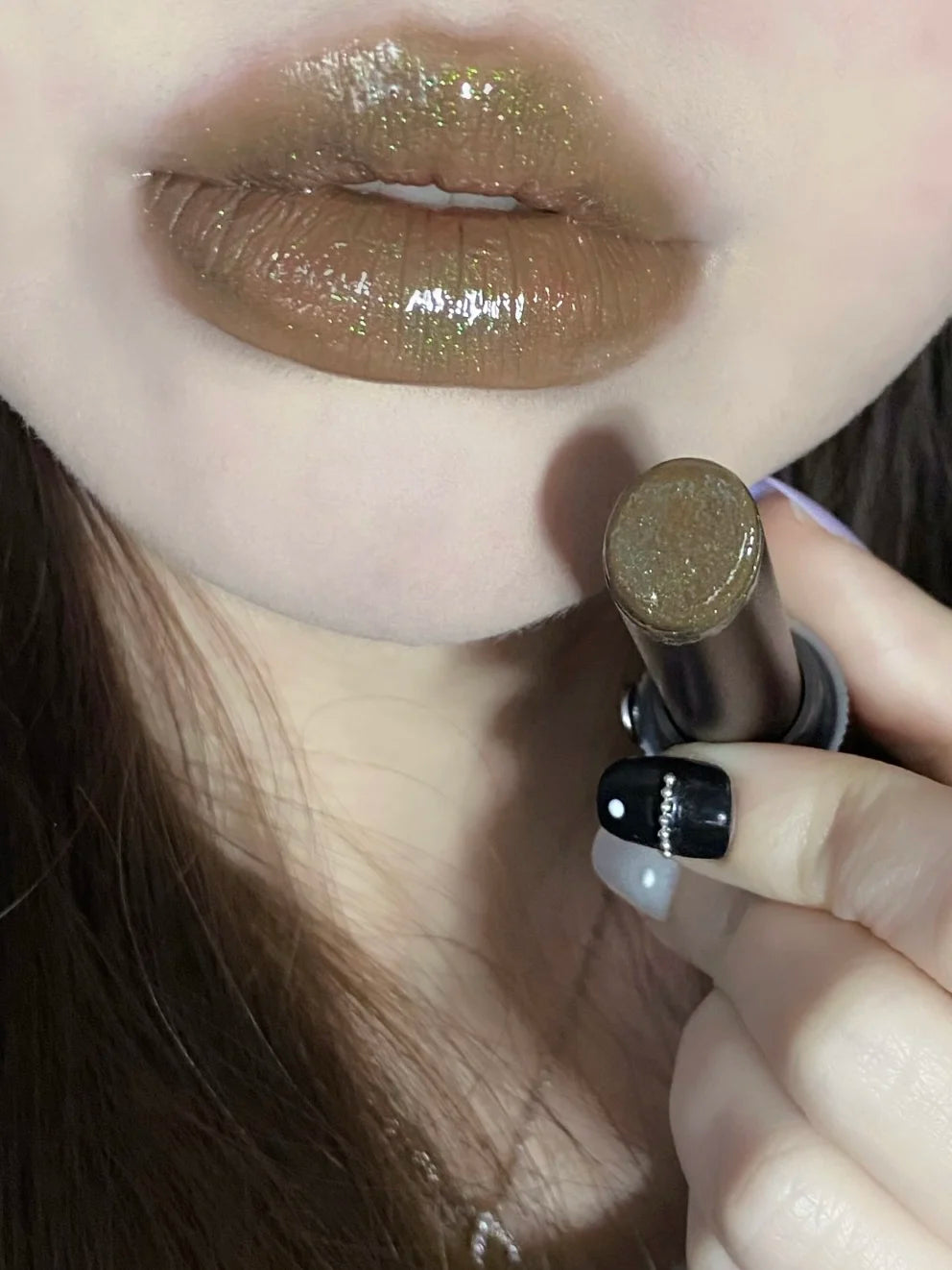 Girlcult Herbal Compendium Glitter Lipstick Green Shimmer Lipgloss Matte Velvet Lip Clay Moisturizing Longlasting Nostickup