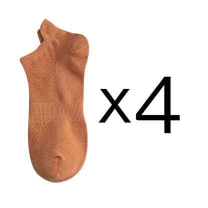 4 Pairs Man Cotton Short Socks Fashion Breathable Mesh Men Comfortable Casual Ankle Sock Pack Male Street Fashions