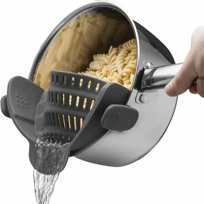 1PC Adjustable Silicone Clip on Strainer for Pots