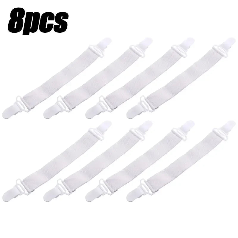 16/4Pcs/Set Adjustable Bed Sheet Grippers Belt Fastener Bed Sheet Clips Mattress Cover Blankets Quilt Holder Organize Gadgets