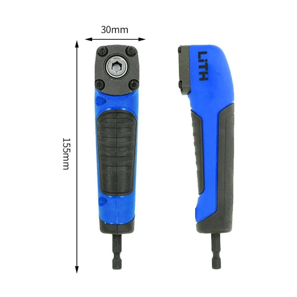 1/4 Inch 90°/105° Degree Right Angle Attachment Labor-saving Corner Electric Drill Chuck Rotatable Screwdriver Socket Adapter