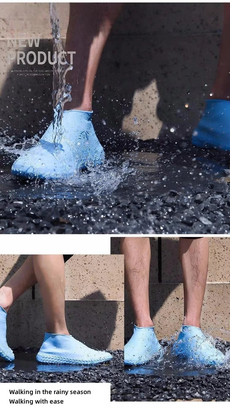 1 Pair Waterproof Non-slip Silicone Shoe High Elastic Wear-resistant Unisex Rain Boots for Outdoor Rainy Day Reusable Shoe Cover