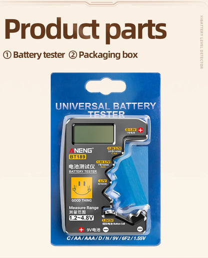 ANENG BT189 Universal Battery Tester 9V AA AAA Button Cell Battery Tester Detectors LCD Battery Indicator Gauge Checker  Tools
