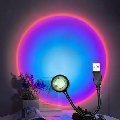 Sunset Photography Light USB Rainbo LED Light Mobile Phone Self  Neon Night Light Projector Photography Wall Atmosphere Light