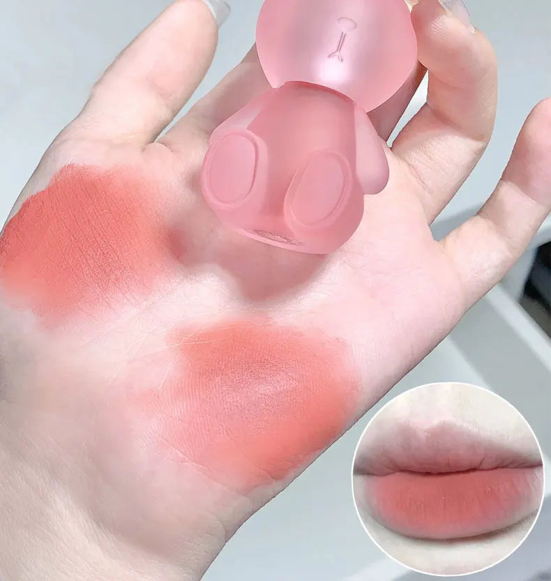 Gege Bear Adorable Rabbit Velvet Lip Mud — Matte Finish, Long-Lasting, Non-Transfer Lip Lacquer for a Whiter Appearance