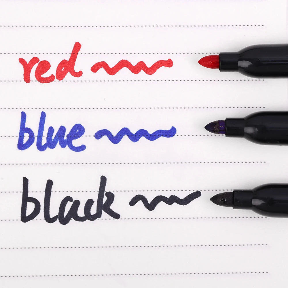 1-20Pcs Permanent Marker Pen Drawing Markers Oil-Based Waterproof Black Blue Red Ink Sketch Pens Stationery Art School Supplies