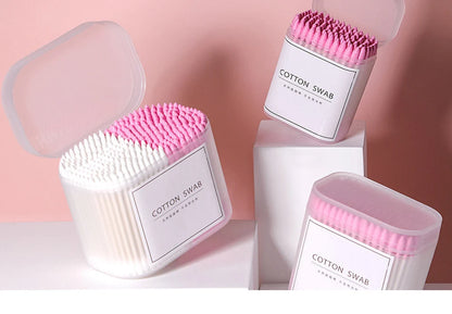 100/200/300Pcs Disposable Double Head Wood Cotton Swab Lipstick Ear Swab Cleaning Cotton Buds Makeup Sticks Cotton Swabs Tools