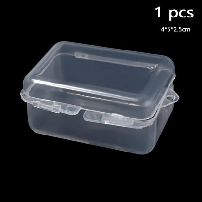 Clear Storage Container Transparent Plastic Storage Boxes with Hinged Lid Square Packaging Display Box Jewelry DIY Crafts