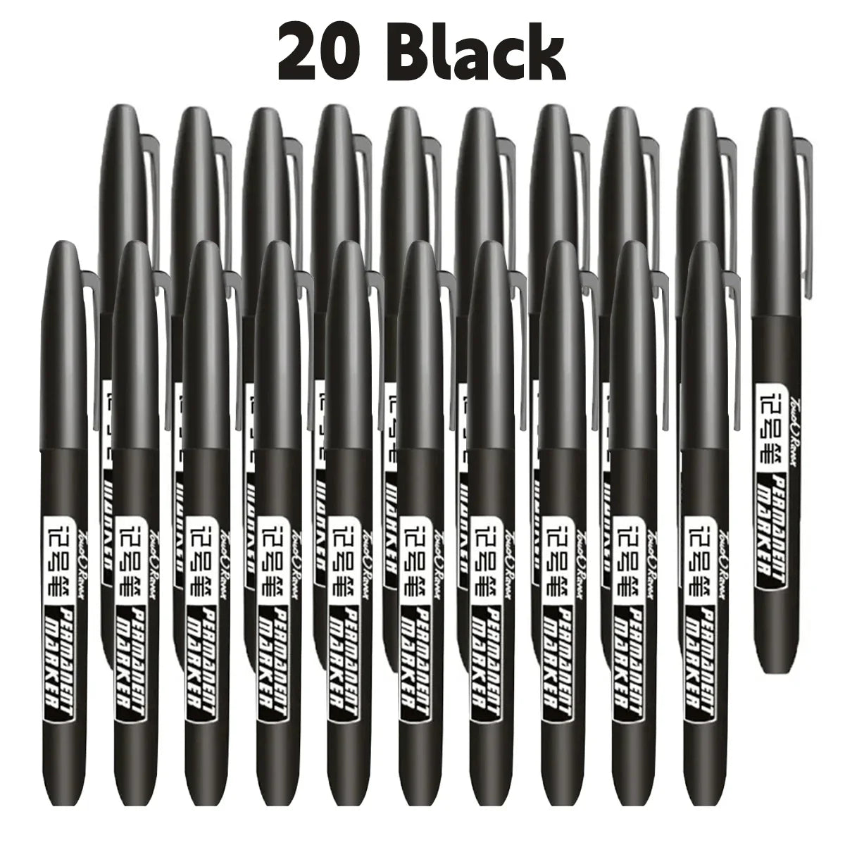 1-20Pcs Permanent Marker Pen Drawing Markers Oil-Based Waterproof Black Blue Red Ink Sketch Pens Stationery Art School Supplies