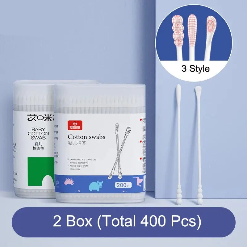 400/200 Pcs Double Head Cotton Swab Women Makeup Lipstik Buds Tip Sticks Nose Ear Cleaning Health Care Tools Bastoncillos Oidos