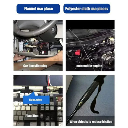 Electrical Tape Heat-resistant Harness Bundle Insulation Auto Wiring Fabric Cloth Wrap Waterproof Cable Organizer Adhesive Tapes