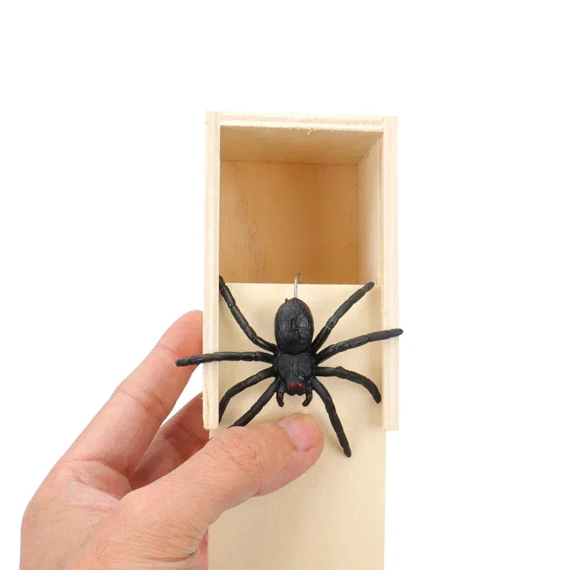 1pc Quality Prank Wooden Scare Box Trick Spider Funny Crafts Scare Box Wooden Hidden Box Fun Game Prank Trick Friend Miniatures