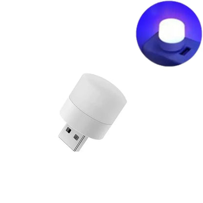100-10PCS Portable Mini Night Lights Colorful USB Plug Lamp Power Bank Charging LED Book Light Round Reading Eye Protection Lamp