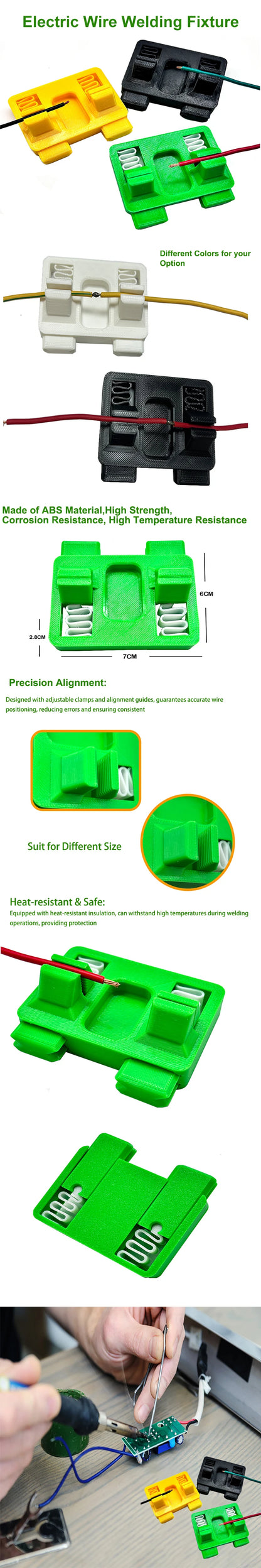 1PC ABS Welding Wire Fixture Soldering Wire Holder Welding Clamp Repair Tool  Secure Hold for Neat Wiring Solutions, Wire Holder