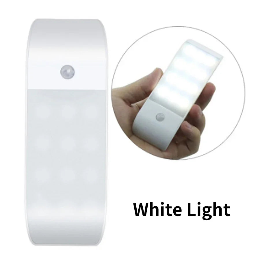 Motion Sensor LED Night Light Rechargeable Lamp Human Body Induction Cabinet Lamp Kitchen Wardrobe Stairs Emergency Lighting