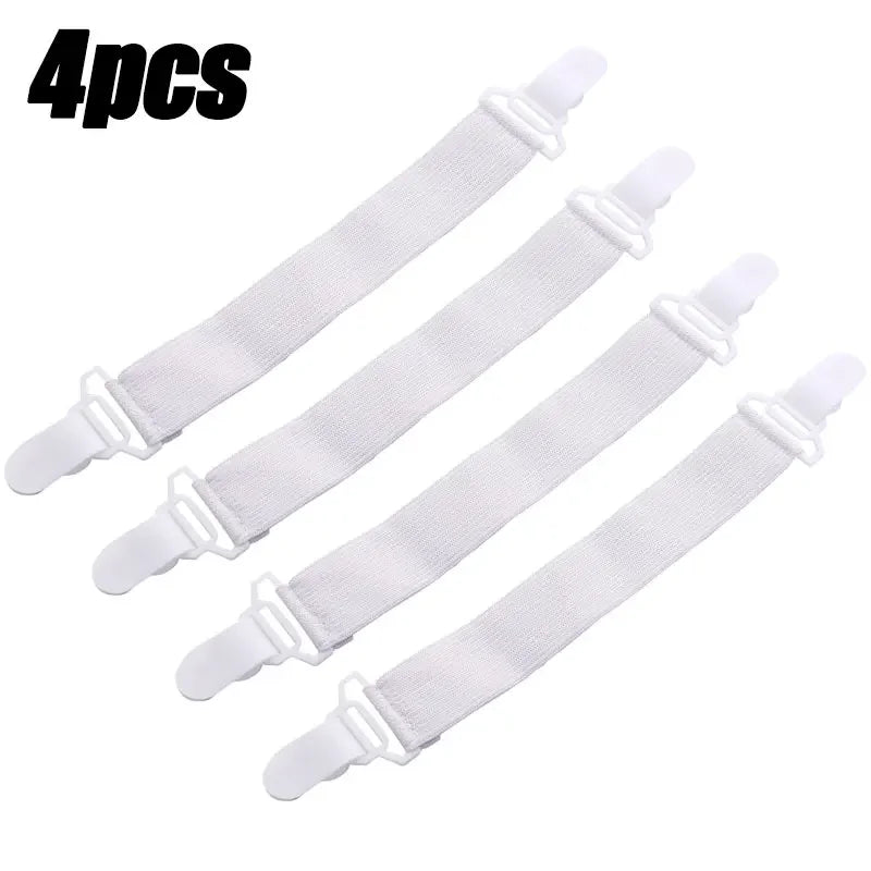 16/4Pcs/Set Adjustable Bed Sheet Grippers Belt Fastener Bed Sheet Clips Mattress Cover Blankets Quilt Holder Organize Gadgets