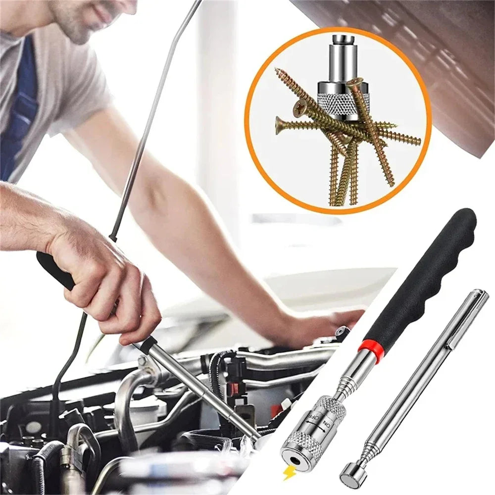1pc Telescopic Pickup Magnetic Iron Rod Household Automotive Repair and Inspection Tool Strong Magnetic Metal Screw Suction Rod