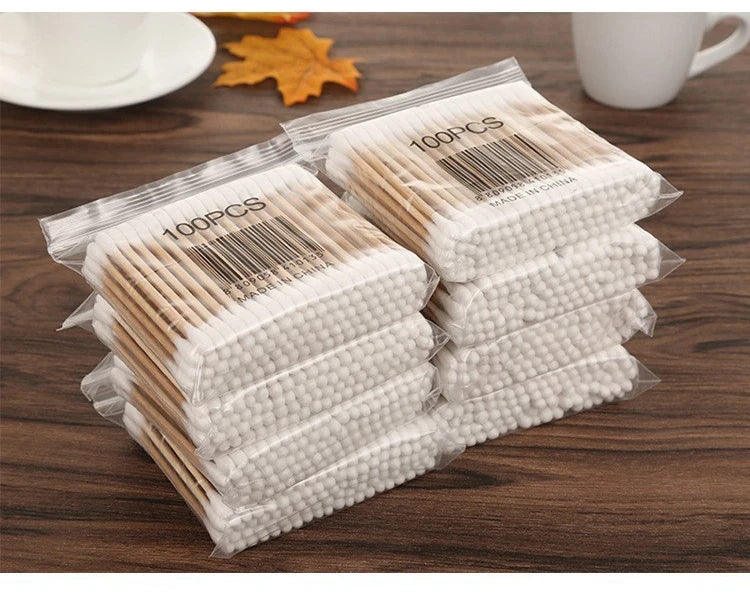 500pcs Double Head Cotton Swab Women Makeup Cotton Buds Tip for Wood Sticks Nose Ears Cleaning Health Care Tools