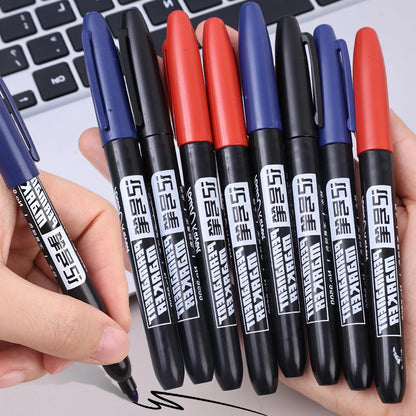 1-20Pcs Permanent Marker Pen Drawing Markers Oil-Based Waterproof Black Blue Red Ink Sketch Pens Stationery Art School Supplies