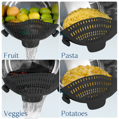 1PC Adjustable Silicone Clip on Strainer for Pots