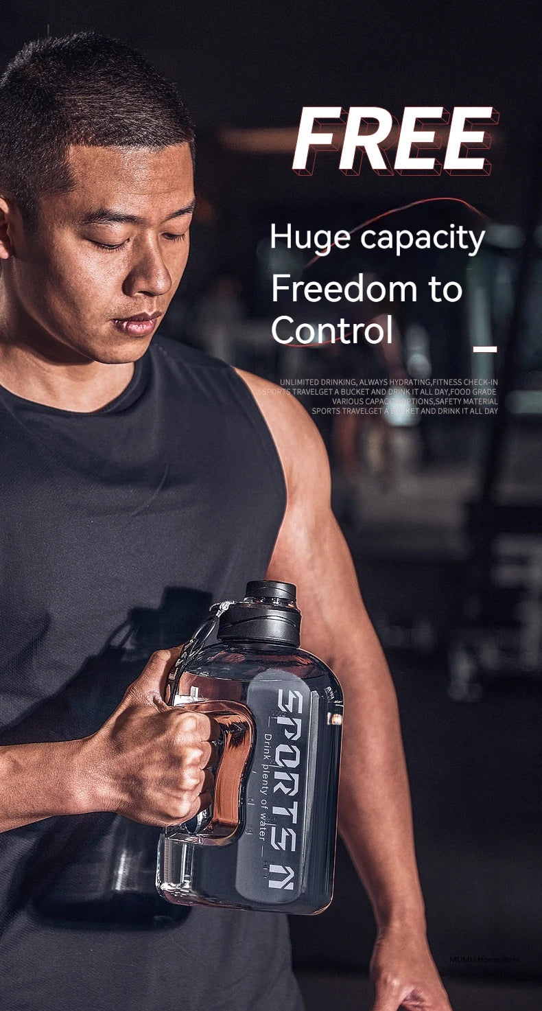 1.7L/2.7L/4L/5L Large Capacity Water Bottle Gym Cycling Cup Sports Water Bottle Portable For Fitness Camping Men Water Kellte