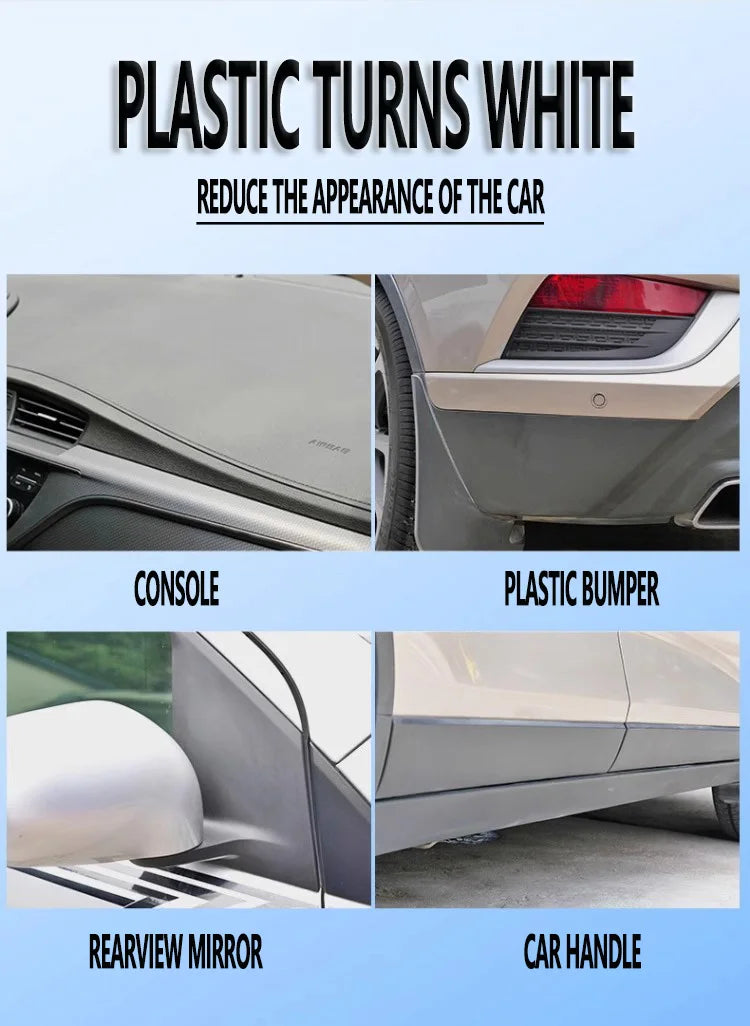 AIVC Plastic Restore Revitalizer Plastic Renovator Longlasting Coating For Car Rubbers Refurbish Clean Gloss Black Shine
