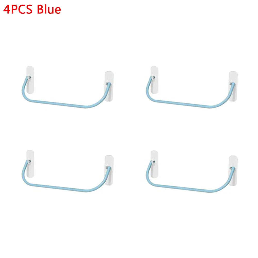 4PCS Simple Shoe Rack Wall-mounted Bathroom Slippers Hook Holder Shoes Slipper Drain Storage Drying Rack Shoe Organizer Hanger