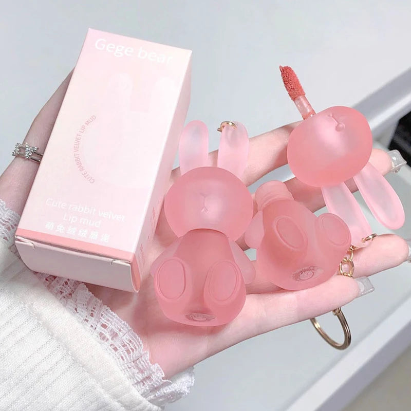 Gege Bear Adorable Rabbit Velvet Lip Mud — Matte Finish, Long-Lasting, Non-Transfer Lip Lacquer for a Whiter Appearance