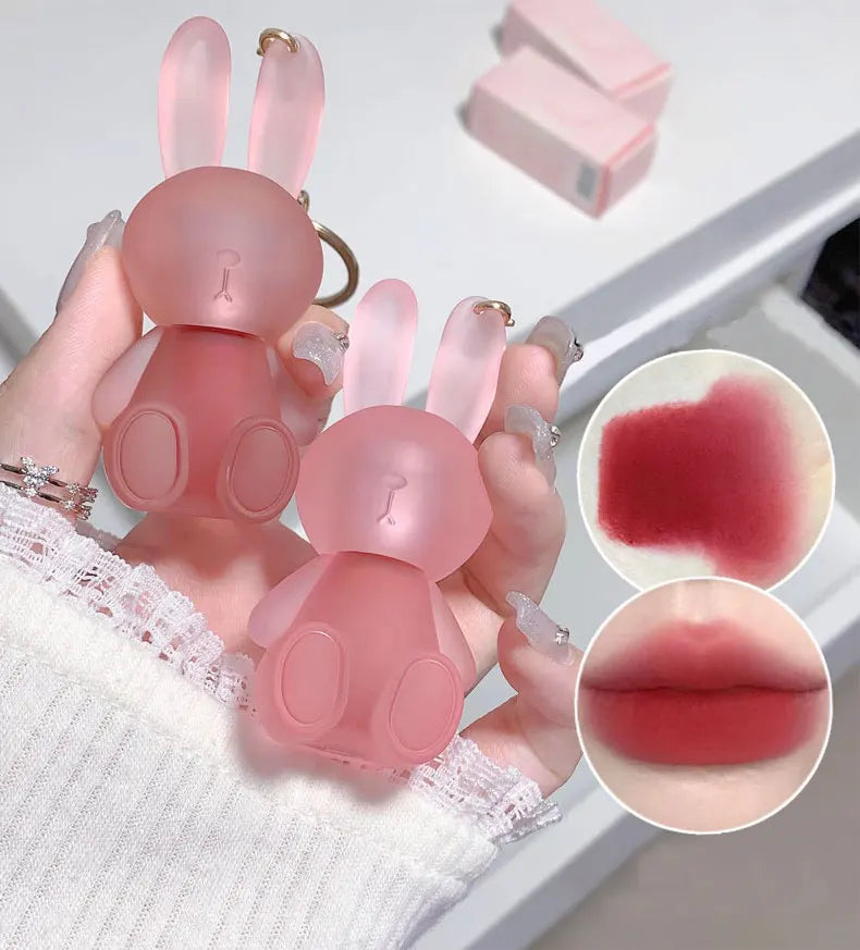 Gege Bear Adorable Rabbit Velvet Lip Mud — Matte Finish, Long-Lasting, Non-Transfer Lip Lacquer for a Whiter Appearance