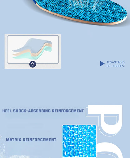 1Pair Sport Silicone Insoles for Shoes High Elastic Shock-absorbing Insole for Feet Arch Support Orthopedic Men Women Shoe Sole