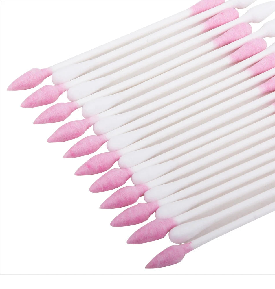 100/200/300Pcs Disposable Double Head Wood Cotton Swab Lipstick Ear Swab Cleaning Cotton Buds Makeup Sticks Cotton Swabs Tools