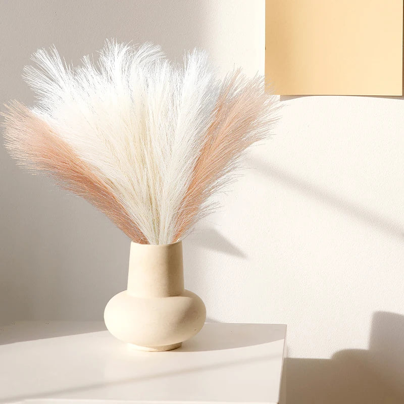 10Pcs Artificial Pampas Grass Bouquet For Home Wedding Decoration Party Room Decor Bedroom DIY Flower Wall Vase Fake Plant Reed
