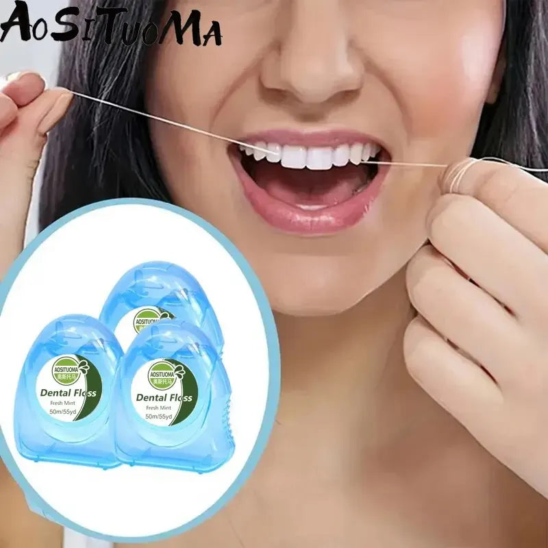 3pcs Ultraclean Mint Dental Floss Effective Plaque Removal,Teeth&amp;Gum Protection Shred Resistant ForThoroughly Clean InTight Area