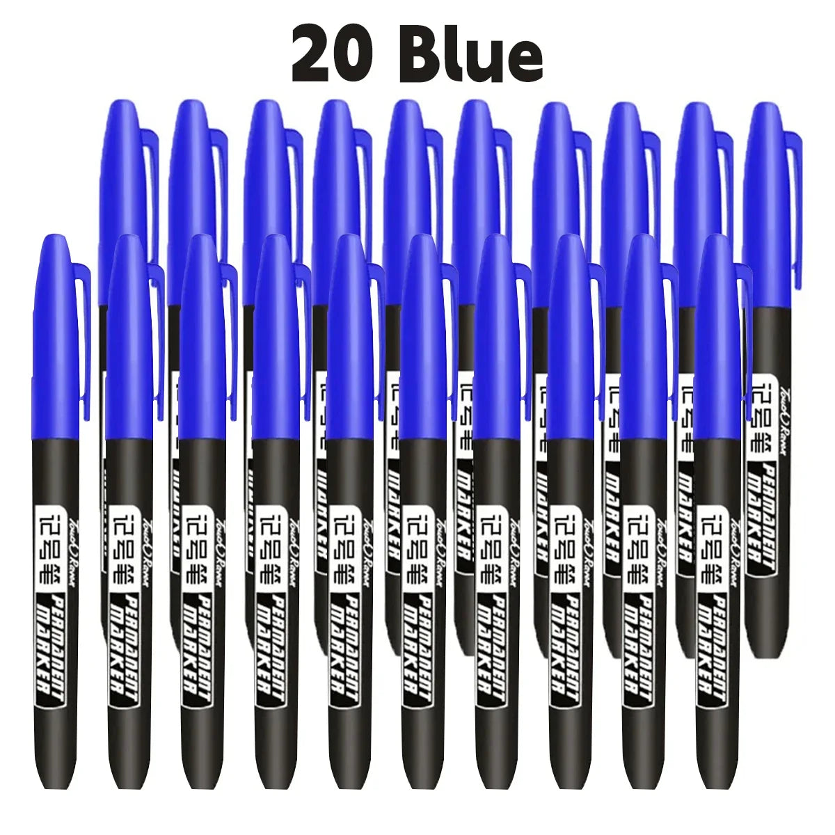 1-20Pcs Permanent Marker Pen Drawing Markers Oil-Based Waterproof Black Blue Red Ink Sketch Pens Stationery Art School Supplies